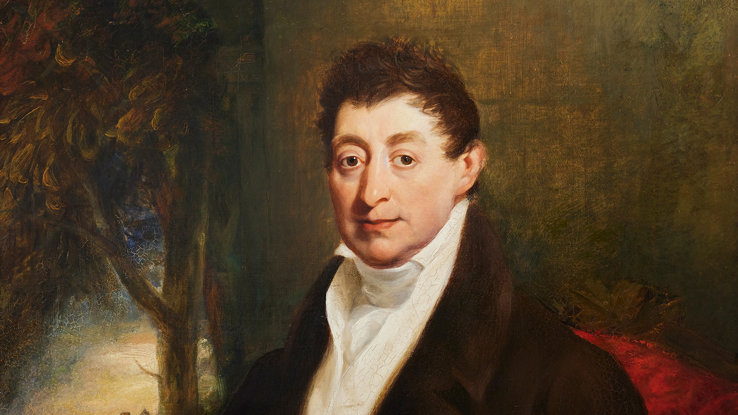 A photo of a painting of the Marquis de Lafayette