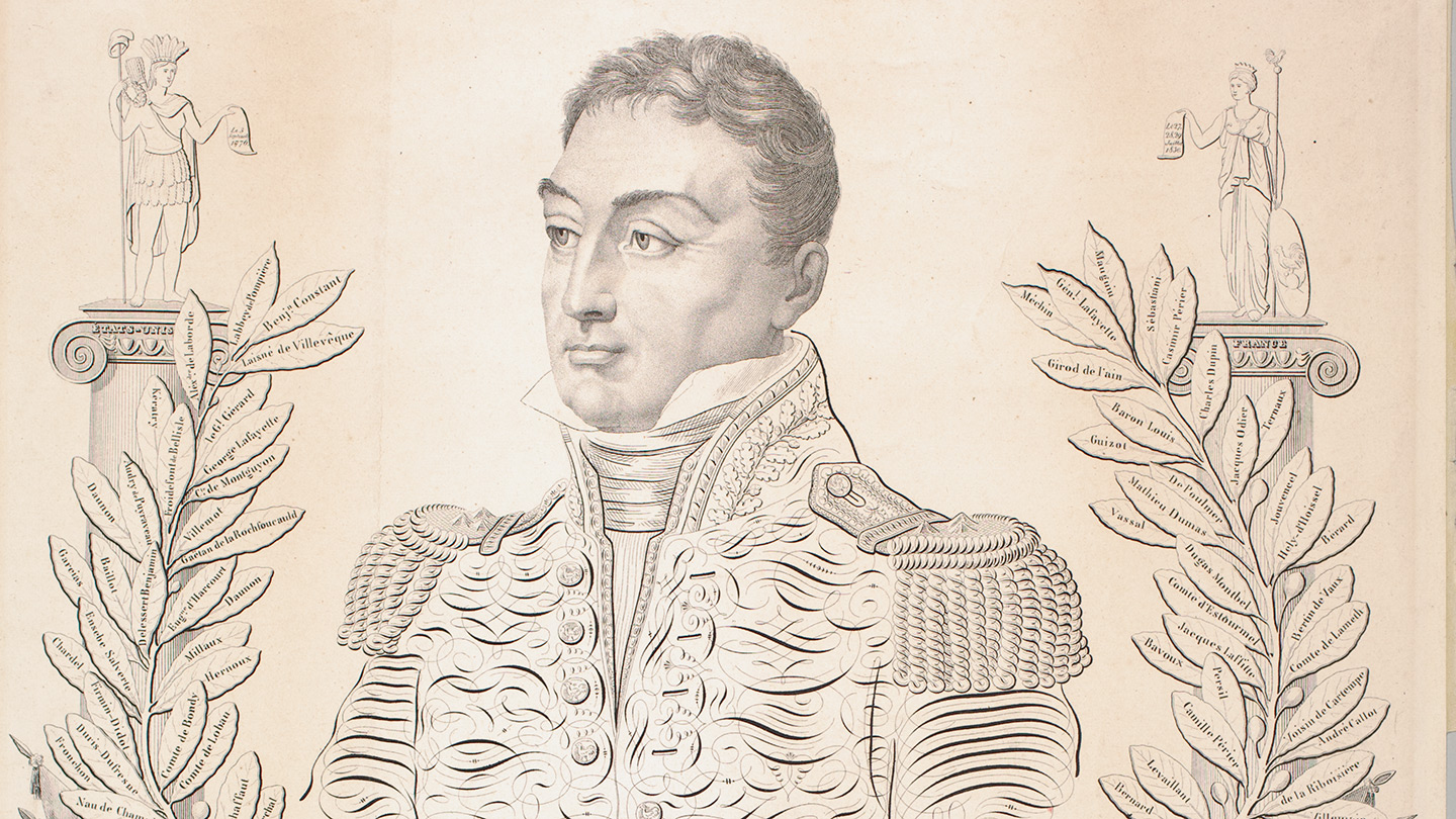 A print of the Marquis de Lafayette