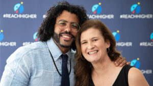 Daveed Diggs and Nicole Hurd smile.